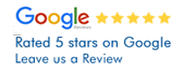 Rated 5 stars on Google - leave us a review