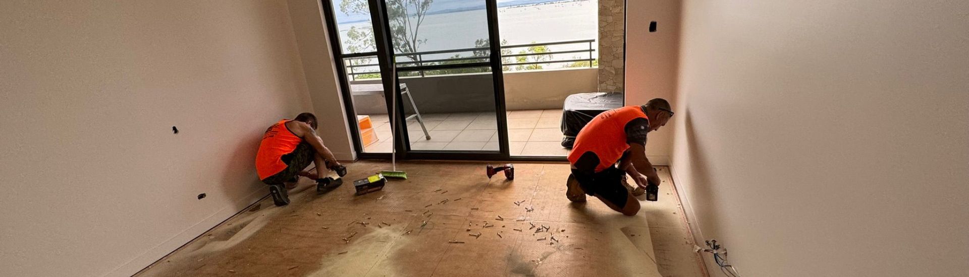 Relaying flooring in a bayside apartment